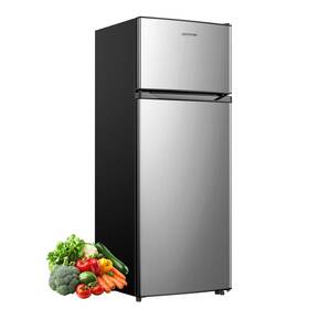 Auag Sd75 7.7 Cu.ft. Double Door Refrigerator With Freezer For Apartment Office Dorm