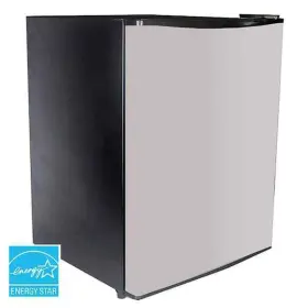 Avanti 079841912438 19 Inch 2.4 Cu. Ft. Stainless Steel Fridge Door Black Mini Beverage Refrigerator