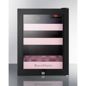 Beautifridge Lx114lp Cosmetics Refrigerator With Pink Shelving And Glass Door