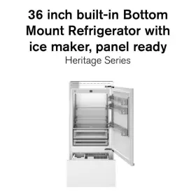 Ref36bmbiprt Bertazzoni Heritage Series 36 Inch Built-in Bottom Mount Refrigerator With Ice