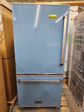 Big Chill Bc19bfpri2 30 Inch Pastel Blue Pro Fridge With Stainless Handles Nob #159858