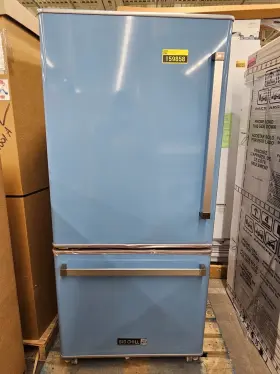 Bc19bfpri2 Big Chill 30 Inch Pastel Blue Pro Fridge With Stainless Handles Nob #159858