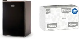 Black Decker 313036148128 2.5 Cu Ft Mini Fridge Bundle With Kleenex 2 400 Sheet Multifold Pap