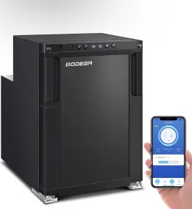 Bdg-r12 Bodega 45l 12 Volt Refrigerator Rv Fridge And Freezer With Lock App -4 -46 12/24 Dc