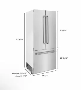 B36bt935ns Bosch Benchmark Series 36 Inch Ss Built-in French Door Smart Refrigerator