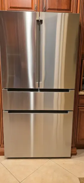 B36cl80ens Bosch 36 Inch Counter Depth French Door Smart Refrigerator With 20.5 Cu. Fi. Capacity