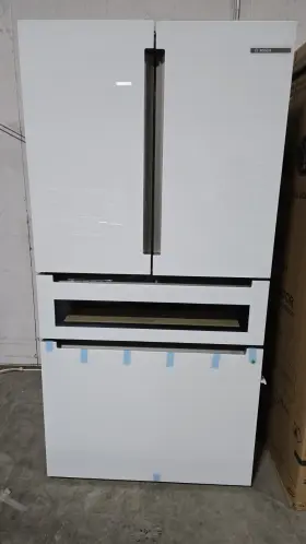 B36cl81enw Bosch 800 Series French Door White Glass Refrigerator 4 Yr Warranty