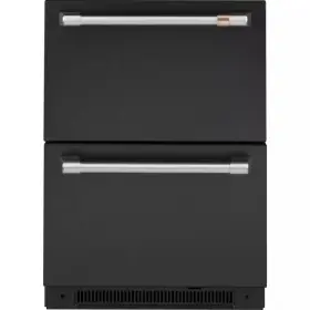 Cde06rp3ndd1 Cafe Fridge 24in Built-in Dual Drawers Refrigerator Matte Black With Brushed Stainless