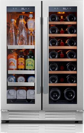 Calefort Clf-wf24 Caftlefort 24 Inch Wine Fridge Beverage Cooler Dual Zone 60 Can 20 Bottle 36 F-72 F
