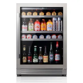 Eb-clf-bs24-23us Calefort Caftlefort 24-inch 180-can Beverage Fridge 34 F-54 F Glass Door With 3 Led Light