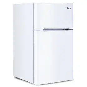 E672wh-fdsa4737 Costway Stainless Steel Refrigerator Mini Freezer Cooler Fridge Compact 3.2 Cu Ft. Unit