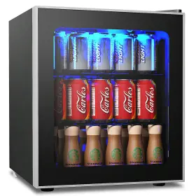 F373us-bka6880 Costway 60 Can Beverage Refrigerator Beer Wine Soda Drink Cooler Mini Fridge Glass Door