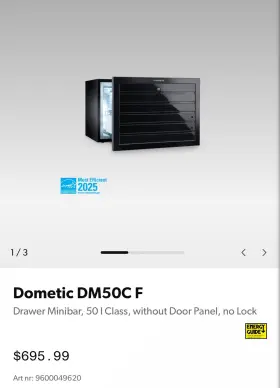 Dm50c Dometic Brand New Drawer Minibar