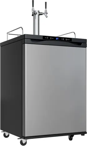 Kc3000sstwin Edgestar Kc3000twin 24 Inch W Freestanding Double Tap Kegerator - Stainless Steel