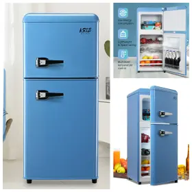 Etsg 699951127722 Compact Refrigerator Mini Fridge Freezer 3.5 Cu.ft 2 Door 7-level Temperature