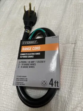 1007 Everbilt Overbuilt Range Cord 4-prong/40amp/125/250v