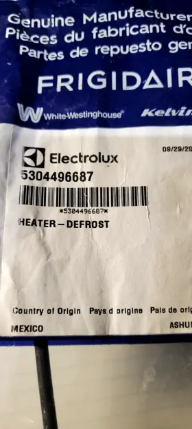 5304496687 Frigidaire Oem Frigidarie Defrost Heater