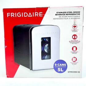 Frigidaire Efm-mis189-ss Stainless Steel Design Beverage Refrigerator 9 Cans Capacity/5l