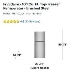 Ffet1022uv Frigidaire 10.1 Cu. Ft. Top-freezer Refrigerator-brushed Steel