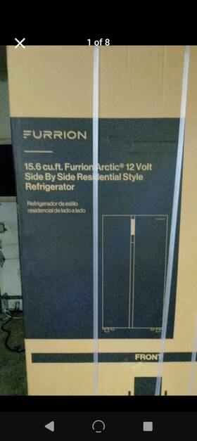 Furrion 2021123815 Arctic 15.6 Cu.ft. 12v Side-by-side Refrigerator Black Glass Led Display
