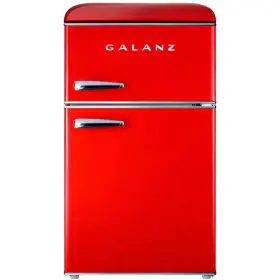 Galanz 313051158119 20 Inch 3.1 Cu. Ft. Retro Top Freezer Refrigerator Hot Rod Red Energy Star