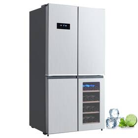 Garveelife Pho 121h0ner-zh-3iuag French Door Refrigerator 21 Cu.ft Counter Depth Bottom Freezer Silver Adjustable