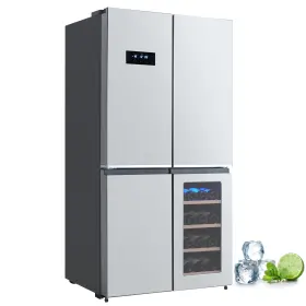 121h0ner-zh-3iuag Garveelife Pho French Door Refrigerator 21 Cu.ft Counter Depth Bottom Freezer Silver Adjustable