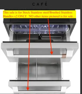 Cde06rp2ns1 Ge Custom Handles X2 For Caf Undercounter Dual-drawer Refrigerator