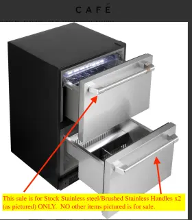 Cde06rp4nw2 Ge Cafe 5.7 Cu. Ft. Built-in Dual-drawer Refrigerator Custom Handles Only