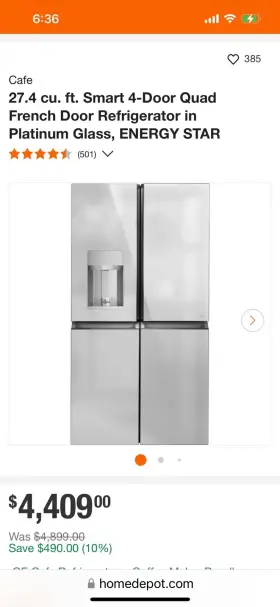 Cqe28dm5ns5 Ge Cafe Refrigerator 36 In