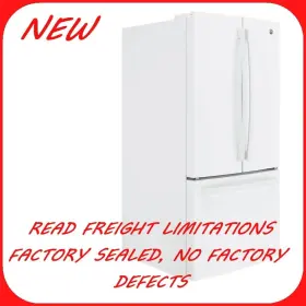 Gne25jgkww Ge 33 Inch White 24.7 Cu. Ft. French Door Refrigerator Factory Sealed