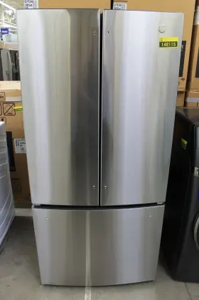 Gne25jykfs Ge 33 Inch Stainless 24.7 Cu. Ft. French Door Refrigerator #148115