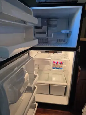 Gts18dcpwlbb Ge Black 30 Inch Refrigerator And Freezer With Ice Maker Working Beautifully