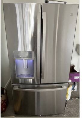 Ge Profile Pfe28kynkfs French Doors Refrigerator 27 7 Cu Water Dispenser And Bottom Freeze
