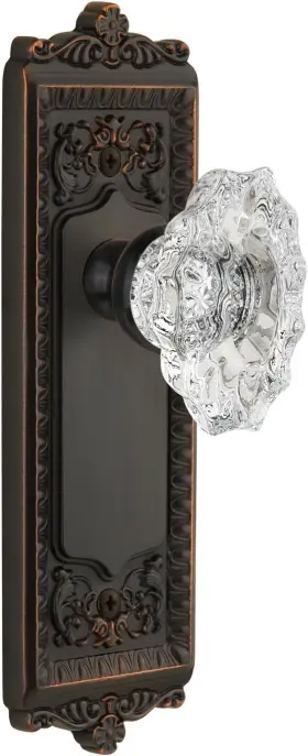 800491 Grandeur Windsor Plate With Biarritz Knob Passage - 2.375 Timeless Bronze