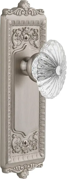 Winbur-20-sn Grandeur 810251 Single Dummy Satin Nickel Windsor Plate Burgundy Crystal Knob