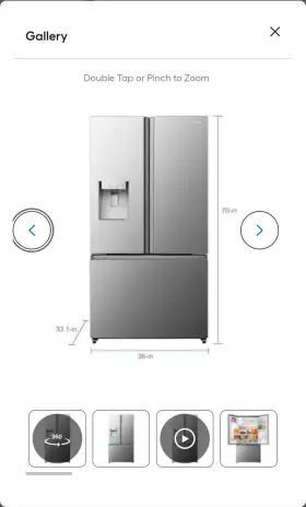 Hrf254n6dse Hisense Pureflat 25.4-cu Ft French Door Refrigerator With Dual Ice Maker