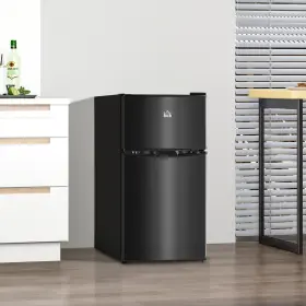 Us800-128bk0146 Homcom 3.2 Cu.ft Mini Fridge With Freezer And Adjustable Shelf Black