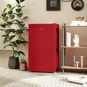 Us800-129v80rd0141 Homcom Mini Fridge With Freezer 3.2 Cu.ft Compact Refrigerator For Bedroom Dorm Pink