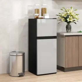Us800-256v80sr0141 Homcom Small Fridge With Freezer 4 Cu Ft Refrigerator Reversible Doors