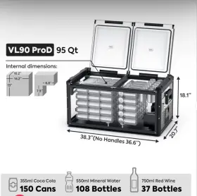 Vl90prod Iceco 95 Quart Dual Zone Rv 12volt Fridge Freezer I