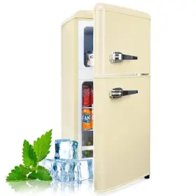 Jeremy Cass 398361374176 18 Inch 3.5 Cu.ft. Retro Mini Refrigerator With Freezer 2-doors And Thermostat