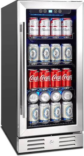 Kalamera Krc-96bv-tgd 96-can 15 Inch Mini Fridge Beverage Cooler Built-in Or Standalone Energy Star