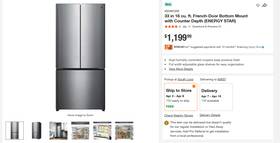 Kenmore Kkfdr32.3x20-ss Refrigerator 33in 18 Cu Ft French-door