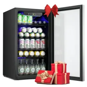 Jc-90 Kissair 3.2 Cu.ft Beverage Refrigerator Cooler -120 Can Mini Fridge Black