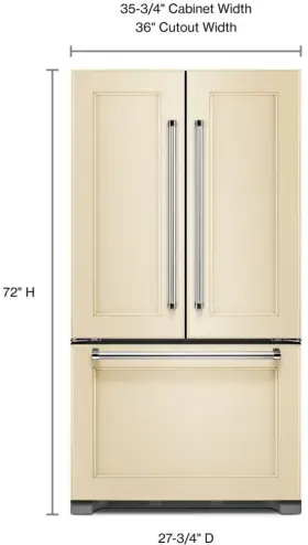 Krfc302epa Kitchenaid Dwhd650wpr - 36 Inch Counter Depth French Door Refrigerator