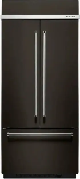 Kbfn506ebs Kitchenaid 36 Inch Built-in Black Stainless French Door Refrigerator