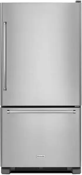 Krbr102ess Kitchenaid 33 Inch Bottom Mount Refrigerator- Right Swing -