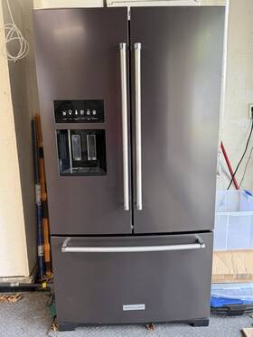 Kitchenaid Krff507hbs00 French Door Refrigerator Black Stainless Steel Ice Maker