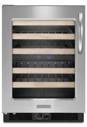 Kuws24rsbs24 Kitchenaid Kitchen-aid 24 Inch Under Counter Dual Zone Panel Ready Wine Cellar Pics